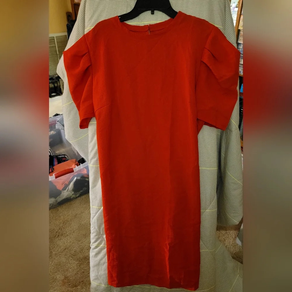 Red Dress w Cute Sleeve Design 1XL
